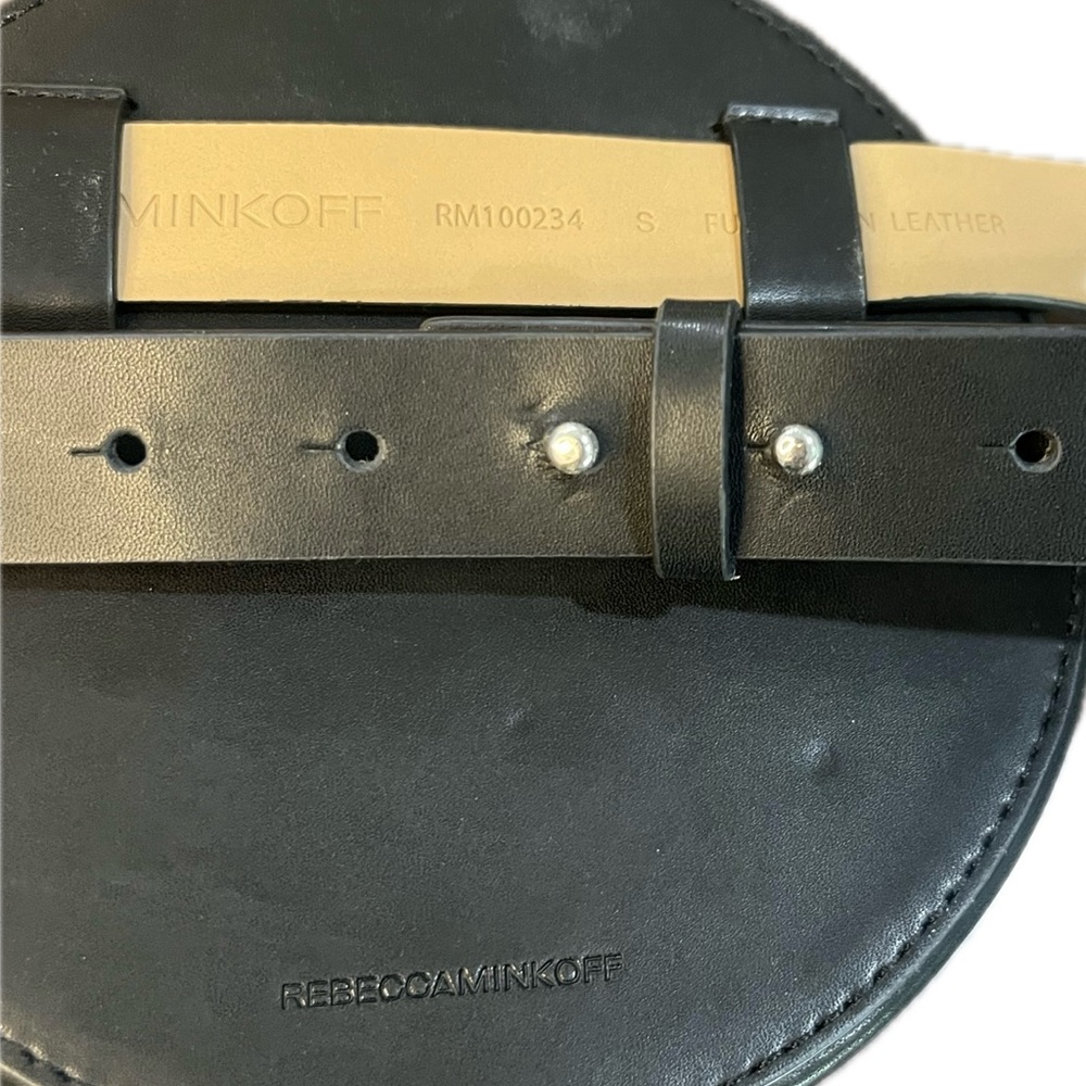 Black Round Crossbody Bag with Stud Accents - Picture 6 of 7